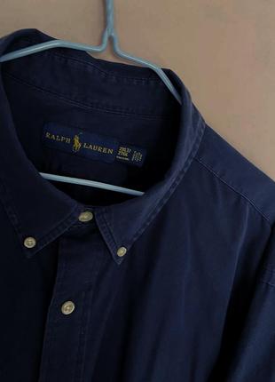 Ralph lauren мужская классическая темно-синяя рубашка, большой размер