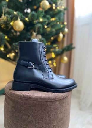 Черевички шкіряні оригінал ECCO Ankle boots nero рр.37
