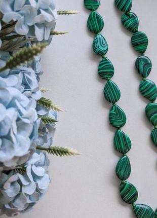 Намисто з натурального каміння малахіт