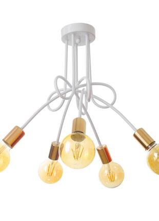 Стельова люстра в стилі лофт у спальню br-01 604s/5 e27 wh/g