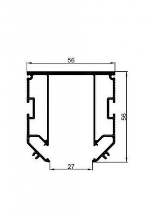 Профиль база prolum для магнитного трека m20 в натяжной потолок под гарпун; 2m