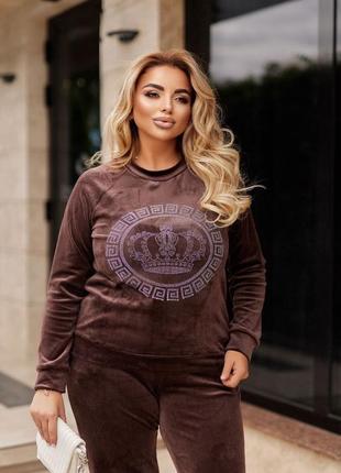 Костюм велюр синій, чорний, електрик, олива, шоколад