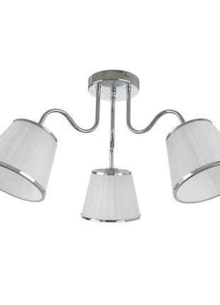 Люстра стельова з абажуром e14 40w ch (bkl-687c/3) brille 24-420