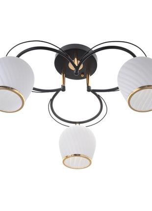 Люстра стельова в спальню e27 60w bk (lk-711s/3) brille 24-551