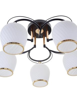 Люстра устілка в зал e27 60 w bk (lk-711s/5) brille 24-552