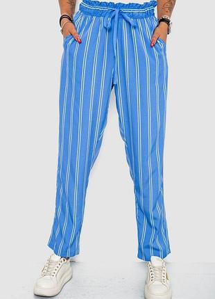 Брюки женские в полоску, цвет голубой, 244r306
