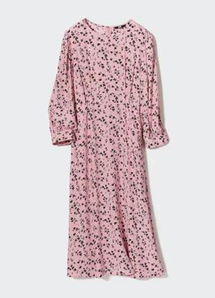 Легкое платье uniqlo с рукавом 3/4 и карманами (s, l)