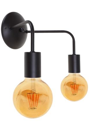 Бра металеве лофт на 2 лампи bl-698w/2 e27 bk brille 29-365