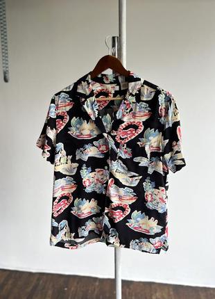 Levi's open collar shirt short sleeve pattern palm beach hawaiian женская рубашка на короткий рукав, гавайка