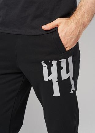 Чоловічі спортивні штани dark side 44th division чорні штани з манжетами та принтом дарк сайд