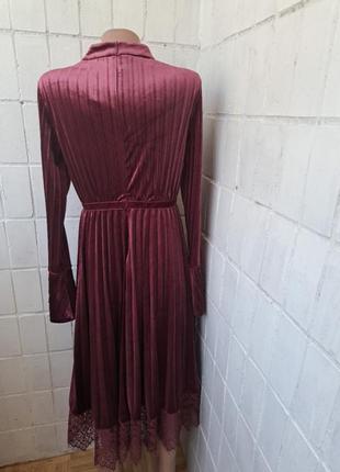 Платье плиссе с кружевом макси4 фото