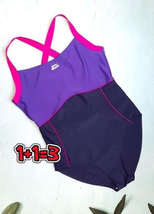 🎁1+1=3 фирменный сдельный сине-фиолетовый купальник slazenger, размер 50 - 52