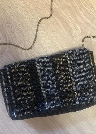 Вечірня  сумочка з бісеру на ланцюжку