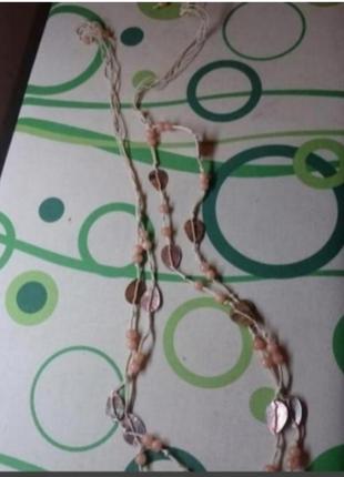 Пасок,ремень. ткань, нат ракушка, бусинки, можно и как ожерелье носить, винтаж