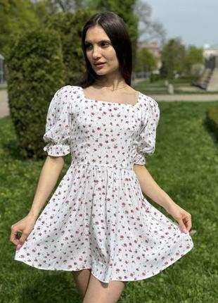 🌸 літня міні сукня штапель у квітковий принт «романтична» стильна бренд beart 🌸