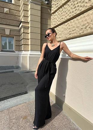 Брючний жіночий комбінезон комбез ромпер вільного крою палаццо