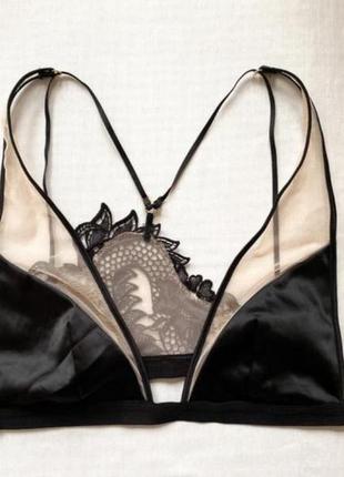 Невероятный бюстгальтер victoria’s secret unlined dragon lace plunge bra с вышивкой дракона на спине, размер м2 фото