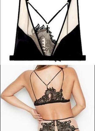 Невероятный бюстгальтер victoria’s secret unlined dragon lace plunge bra с вышивкой дракона на спине, размер м8 фото