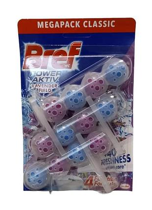 Туалетный блок для унитаза bref power aktiv lavander field 3*50