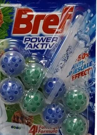 Туалетный блок для унитаза bref power aktiv хвойная свежесть 2*50