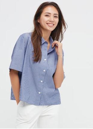 Uniqlo стильна сорочка оверсайз в смужку
