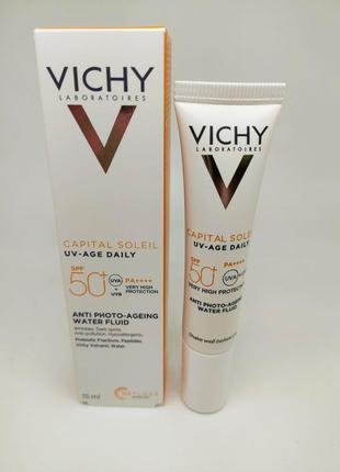 Сонцезахисний невагомий флюїд проти ознак фотостаріння vichy capital soleil uv-age daily