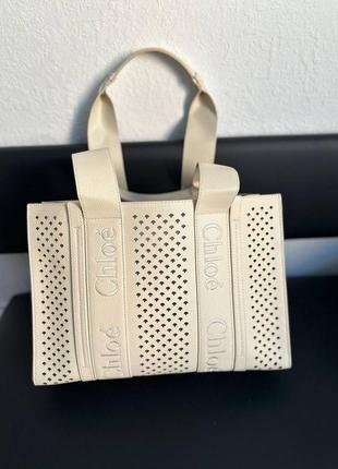 Сумка chloe woody бежева з ручками