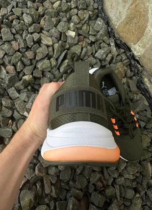 Удобные кроссовки puma electron olive сетка оригинал4 фото