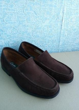 Кожаные мужские туфли лоферы бренда clarks оригинал