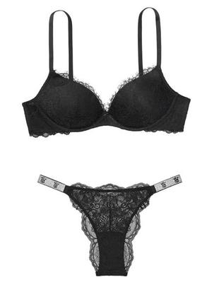 Комплект білизни бельё victoria’s secret без кісточок мереживний набір вікторія сікрет з камінням зі стразами