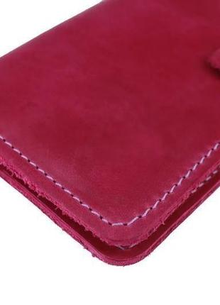 Гаманець жіночий шкіряний великий фуксія4 фото