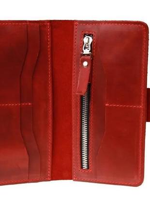Гаманець жіночий шкіряний великий фуксія5 фото