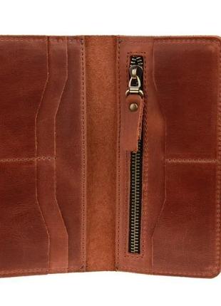 Гаманець жіночий шкіряний великий фуксія6 фото