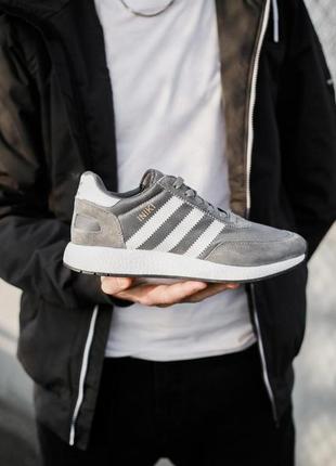 Женские кроссовки adidas iniki grey white 5 v / smb
