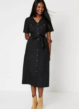 Черное платье-рубашка dorothy perkins