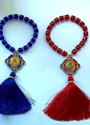 Подвеска из акрилового камня с иконами.