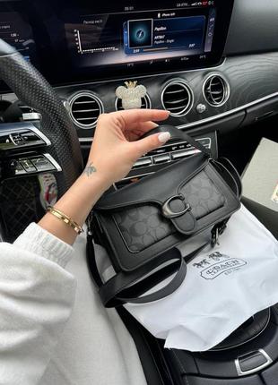 Сумка багет брендовая черная кожаная 2