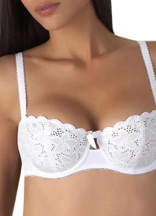 Моn ami. бюстгальтер aubade - noces de coton, белый, на плотной основе из кружевного полотна