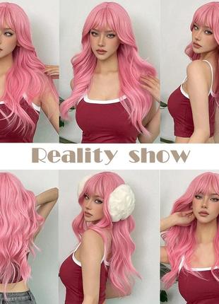 Женский парик, женский парик, парик розовый