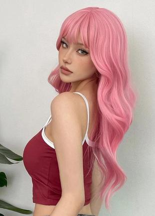 Женский парик, женский парик, парик розовый