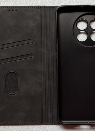 Oneplus 11 чохол-книжка чорний, високоякісна штучна шкіра, слоти для кредитних карток