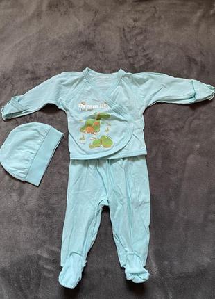 Комплект для немовлят (розпашонка, повзуни, шапочка)