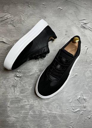 Стильные удобные мужские кеды натуральная кожа и замша, кроссовки мужские с эластичным...