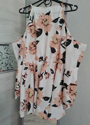 Блуза туника с длинными рукавами и открытыми плечами4 фото
