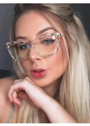 Шикарные новые очки, прозрачная линза, кристальная оправа, форма кошечка