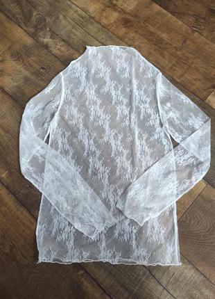 Сітка біла жіноча кофта водолазка блуза4 фото