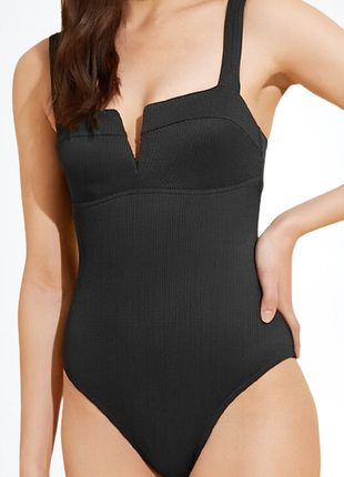 Мега шикарный сдельный слитный купальник батал в рубчик m&s 04-23 🌺🍒🌺