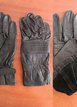 Кожаные перчатки wilsons leather,  l , удлинённые чёрного цвета с липучкой -регулировкой на запястье