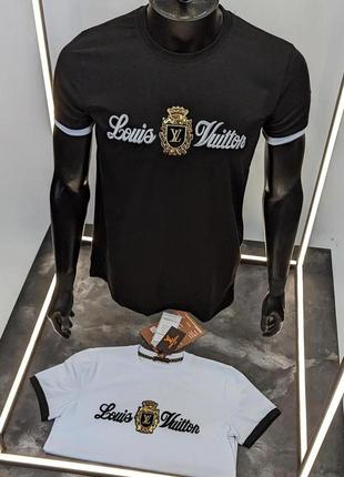 Футболка louis vuitton мужская черная серая