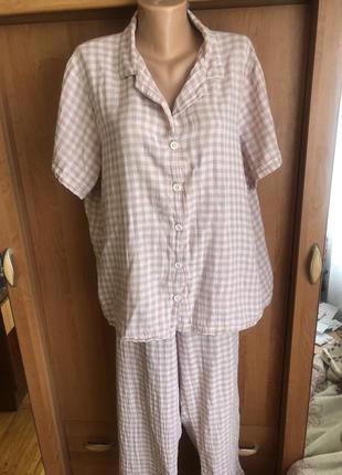 Пижама, комплект, 100% cotton, 2xl. f&f